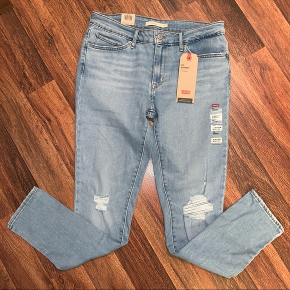 Levi’s 711 Skinny Women’s Jeans Size 10 Distressed - Picture 2 of 7